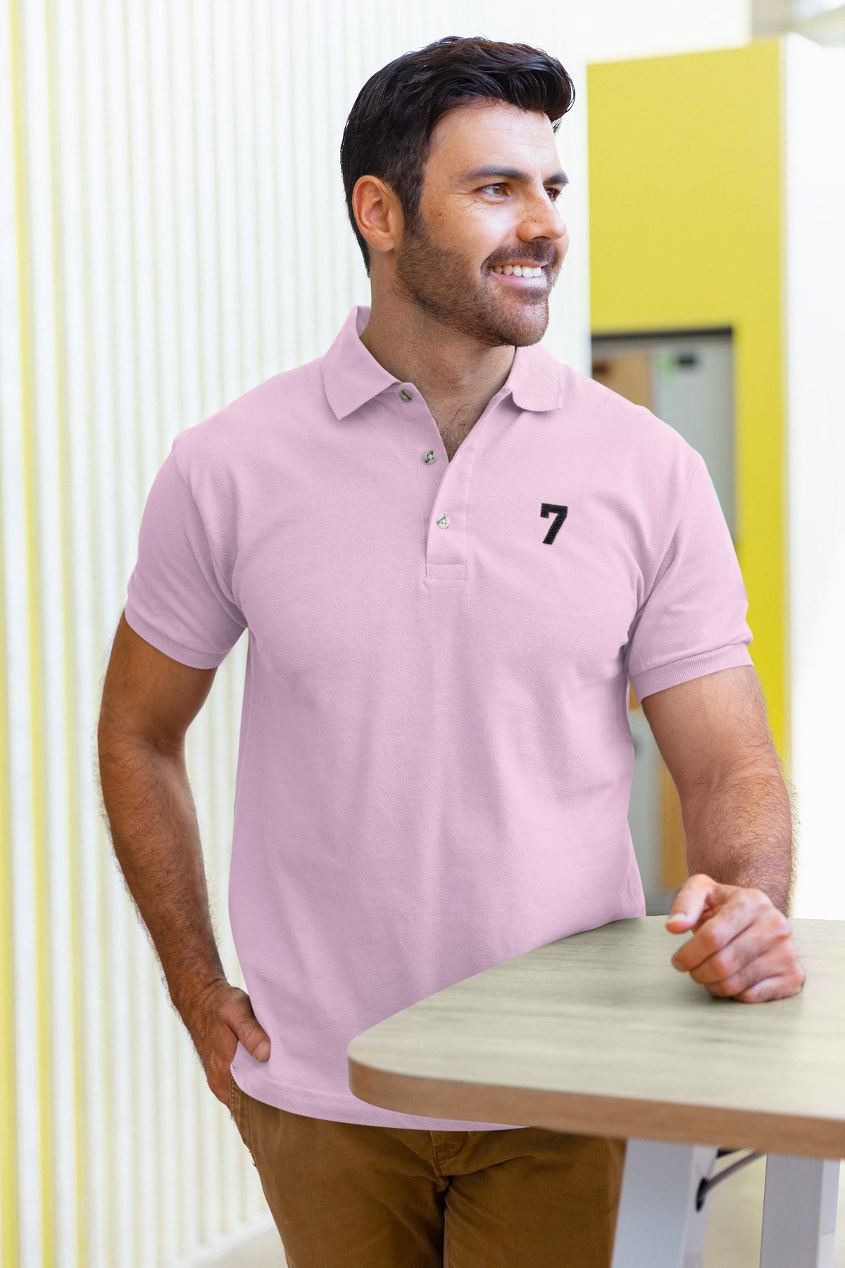 Men's Light Pink Polo T-shirts