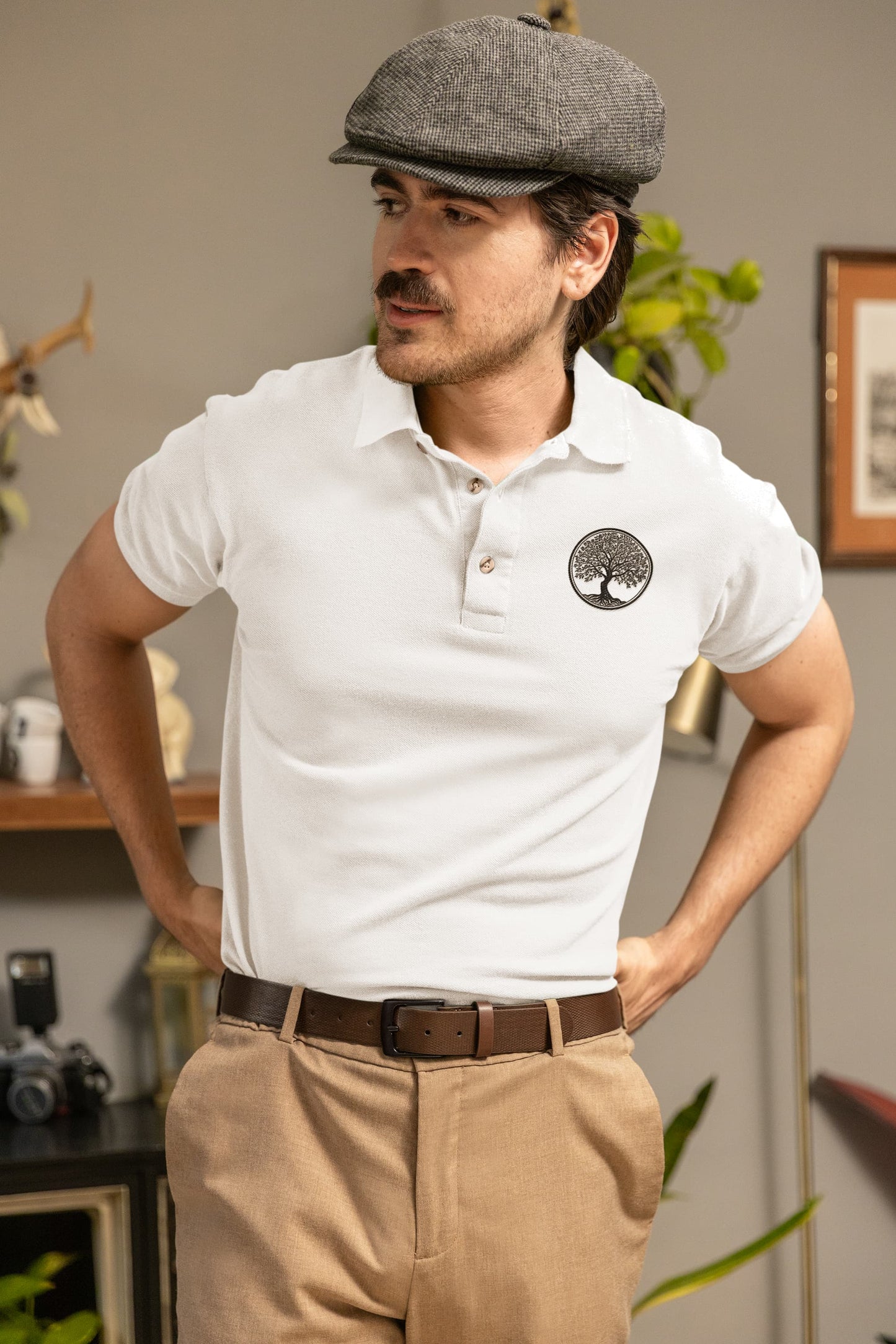 Men's White Polo T-shirts