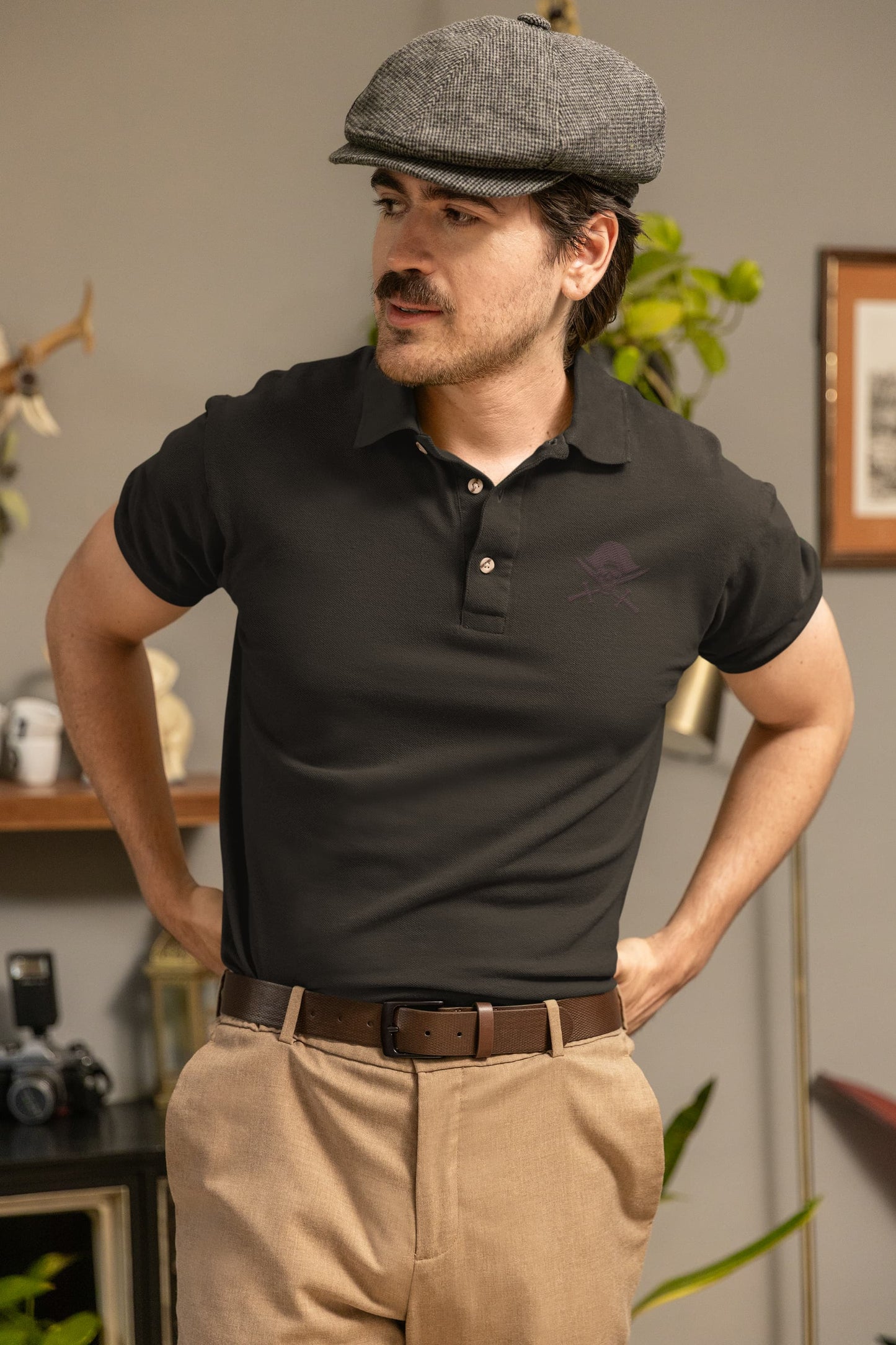 Men's Black Polo T-shirts