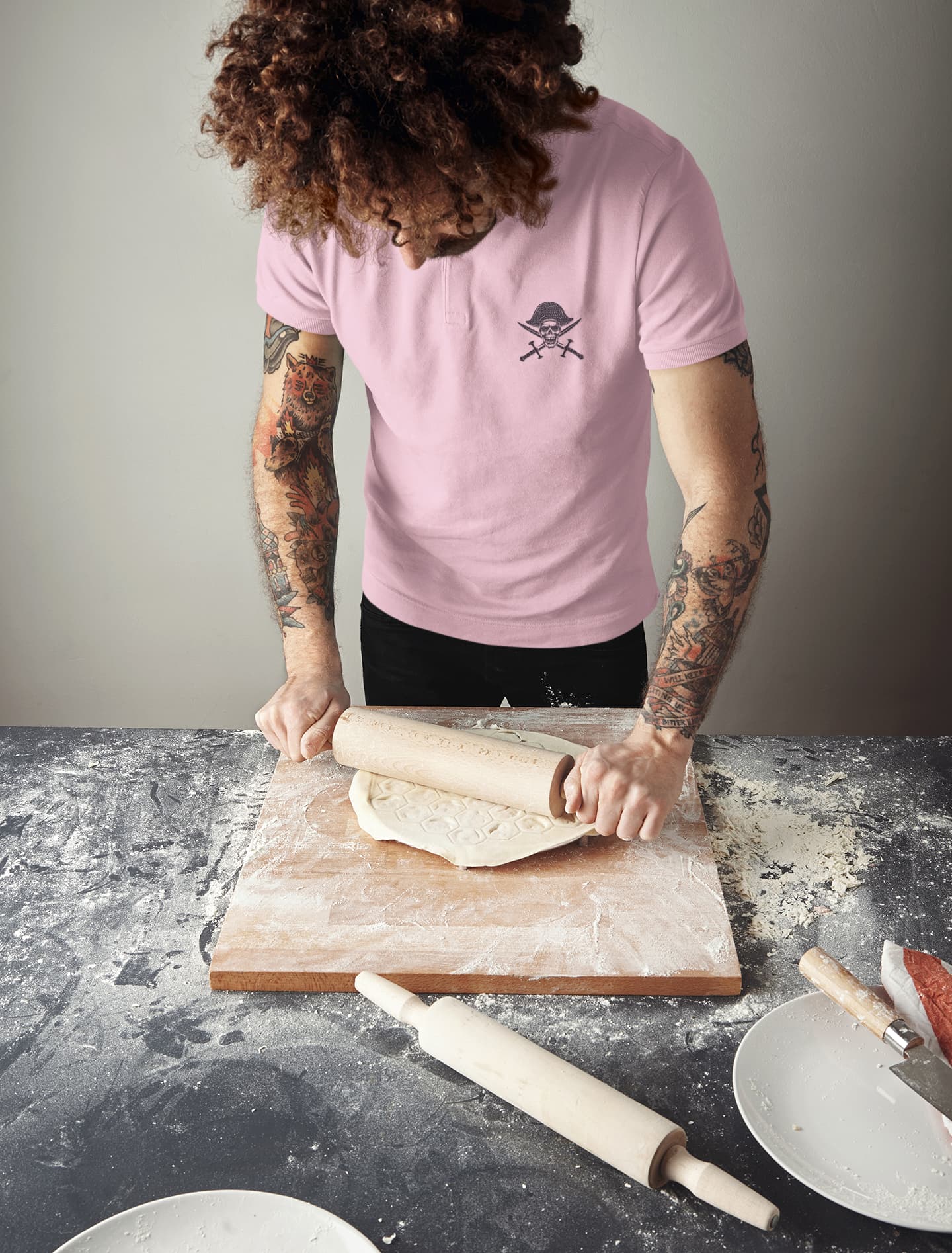 Men's Light Pink Polo T-shirts
