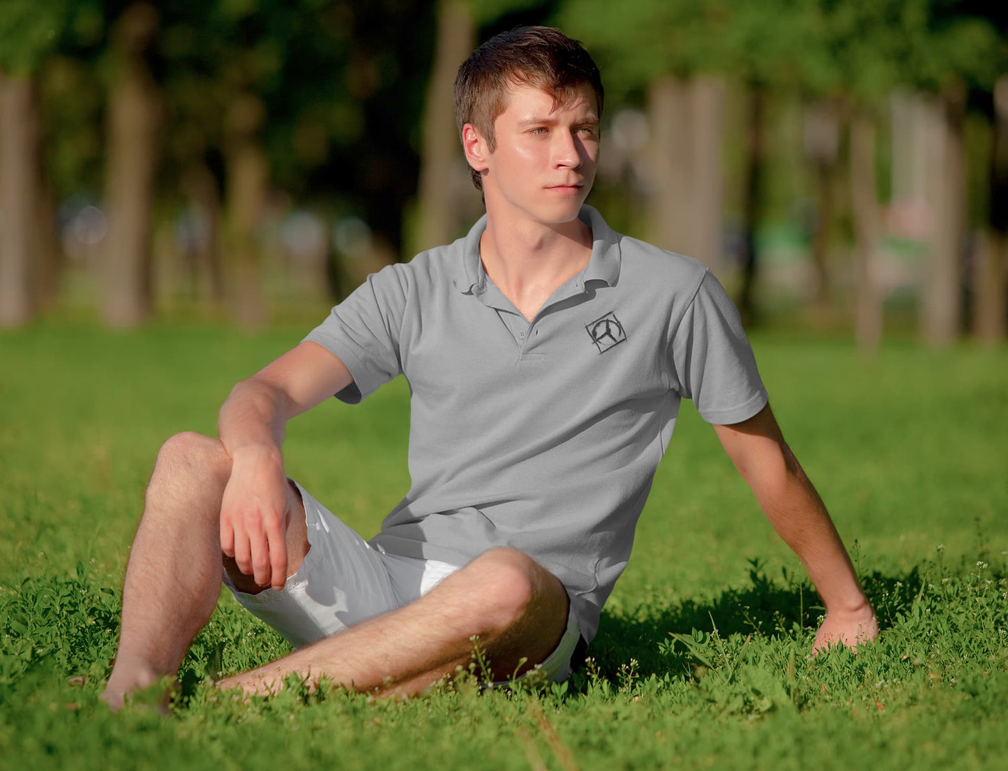 Men's Melange Grey Polo T-shirts