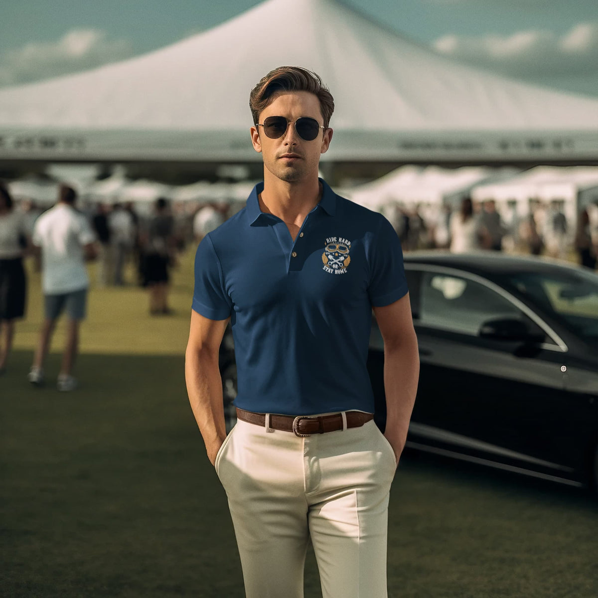 Men's Navy Blue Polo T-shirts