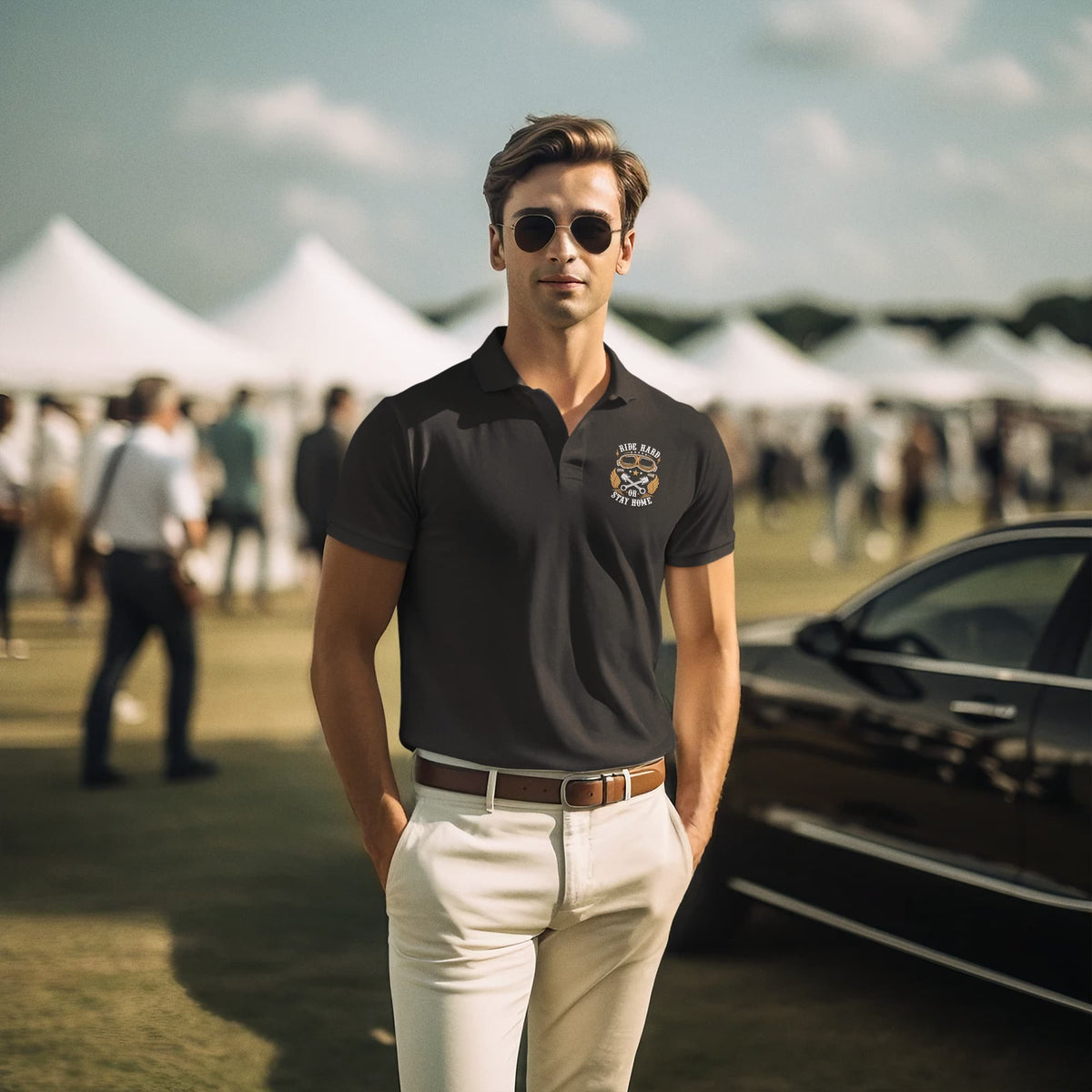 Men's Black Polo T-shirts