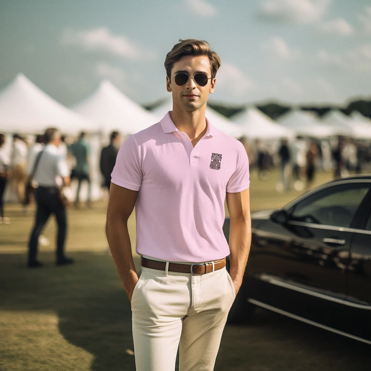 Men's Light Pink Polo T-shirts