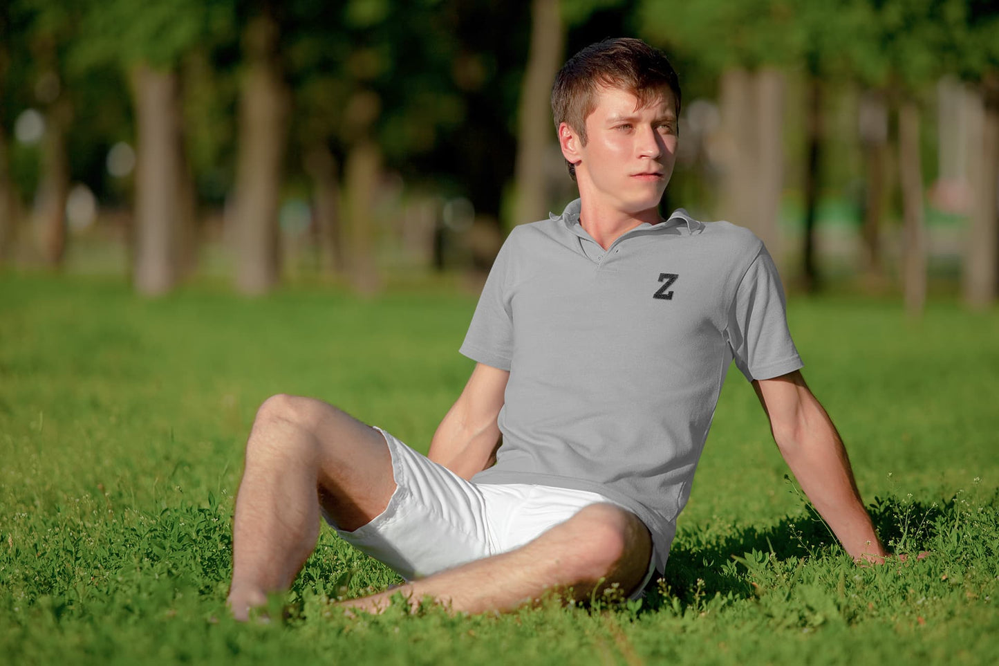 Men's Melange Grey Polo T-shirts