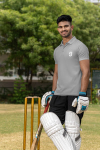 Men's Melange Grey Polo T-shirts