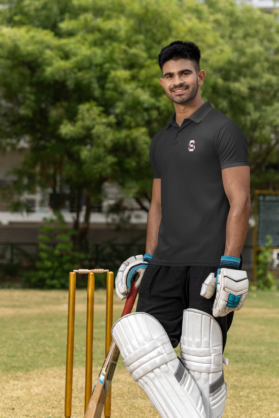 MENS BLACK POLO T-SHIRT