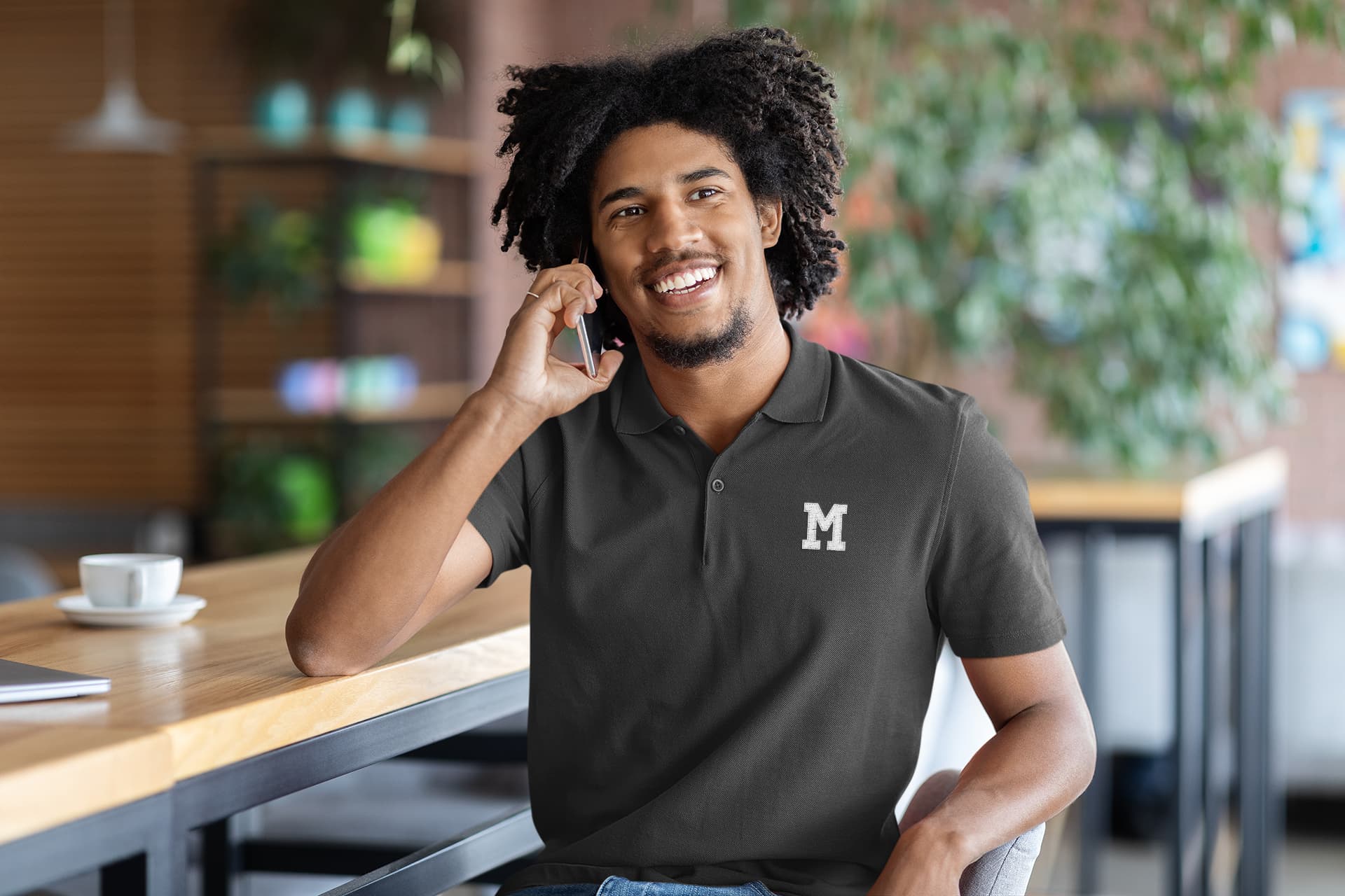 Men's Black Polo T-shirts
