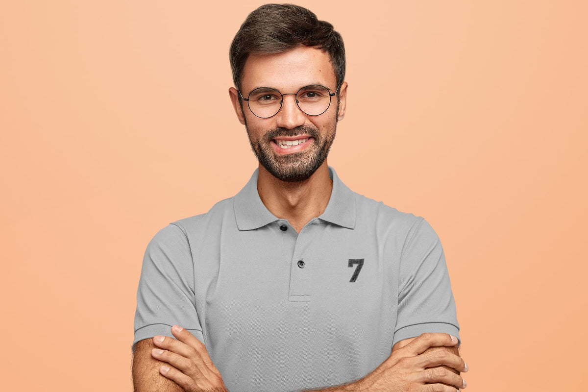 Men's Melange Grey Polo T-shirts