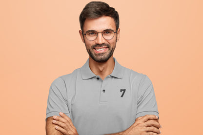 Men's Melange Grey Polo T-shirts