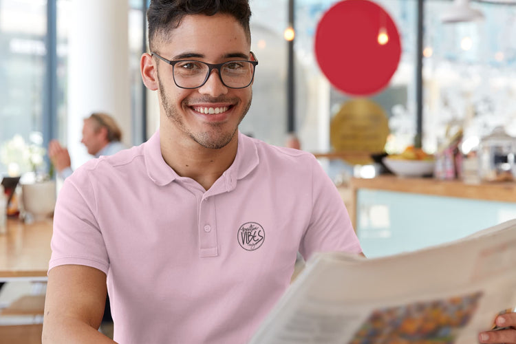 MENS LIGHT PINK POLO T-SHIRT