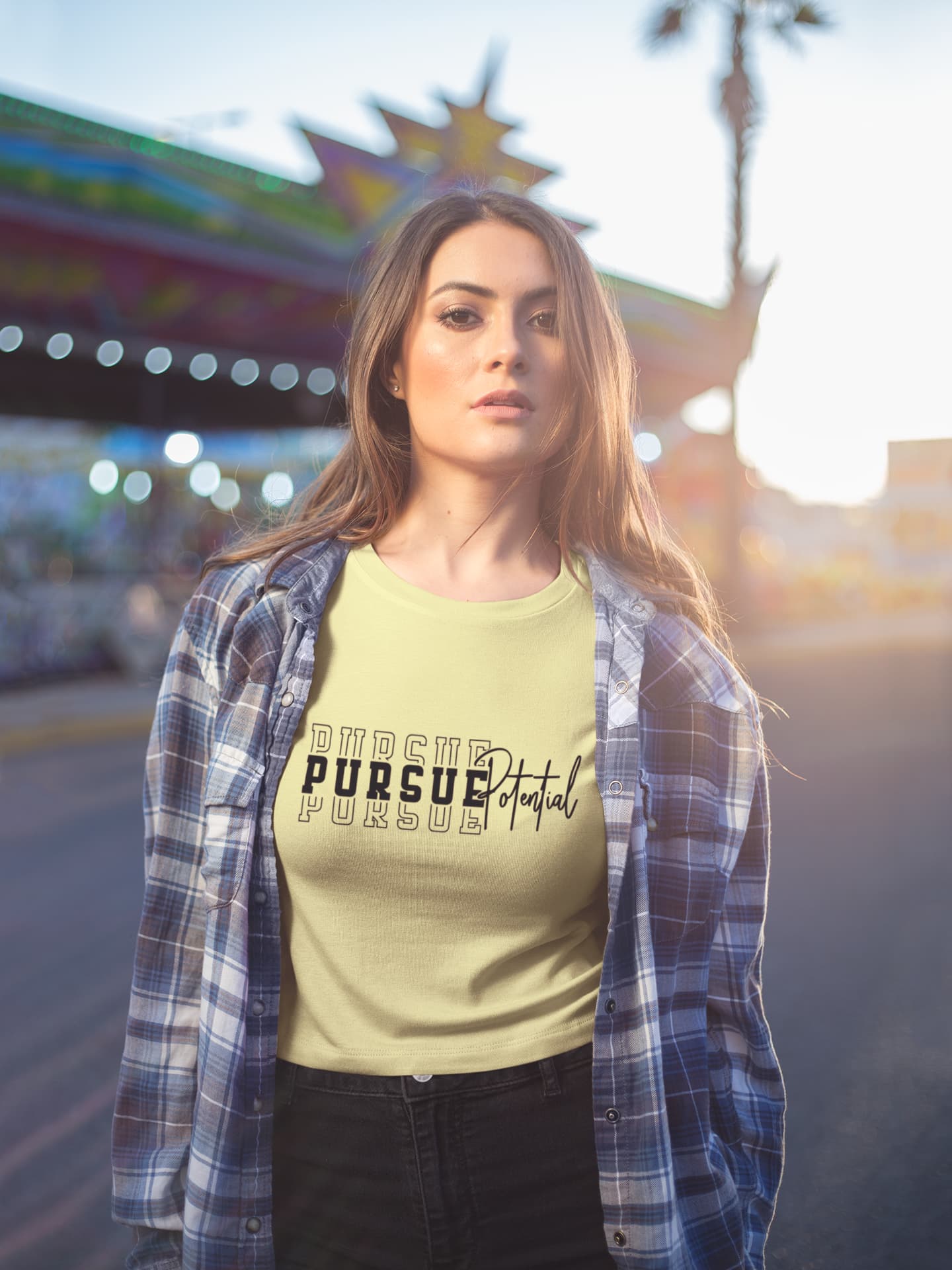 WOMENS BUTTER YELLOW CROP TOP