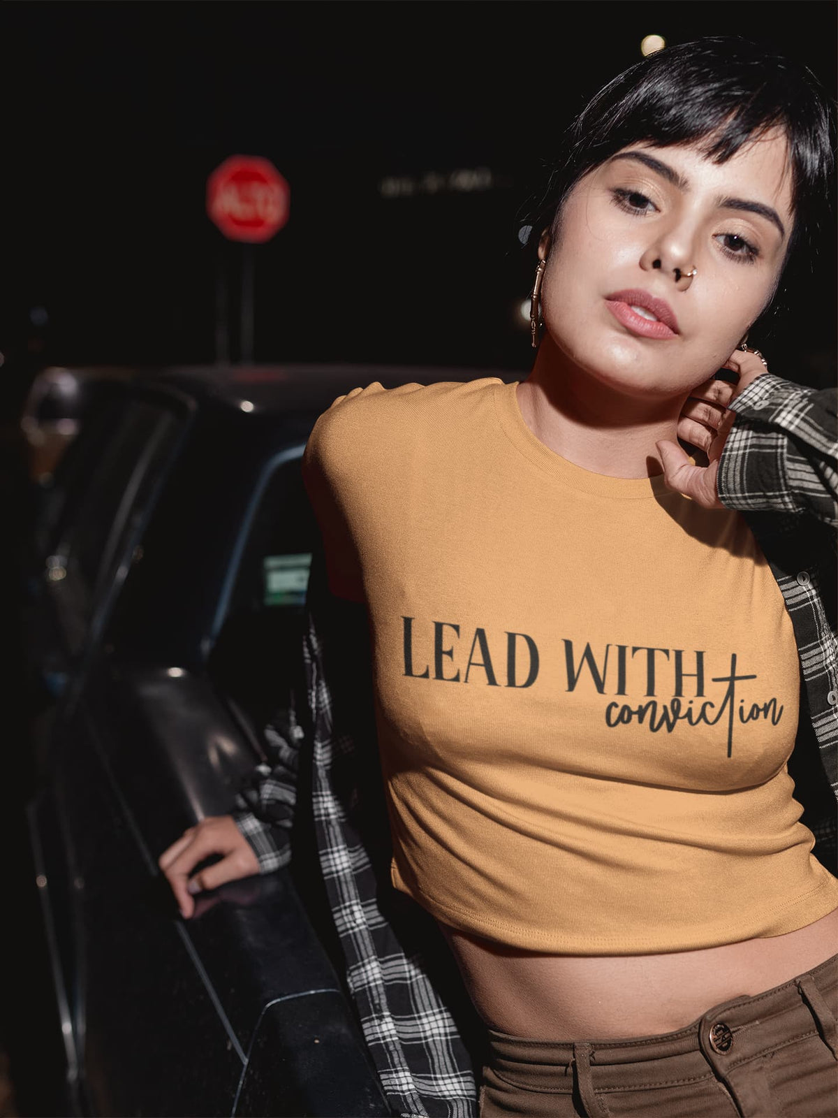 Karavirs® Conviction Mustard Yellow crop top for women India