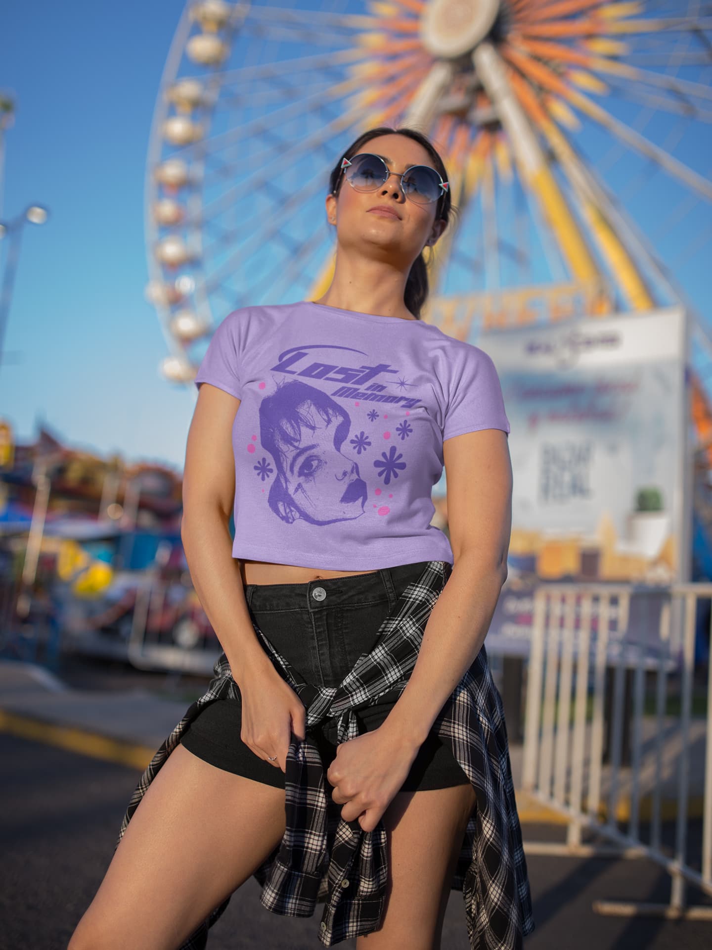 Women's Iris Lavender Crop Tops