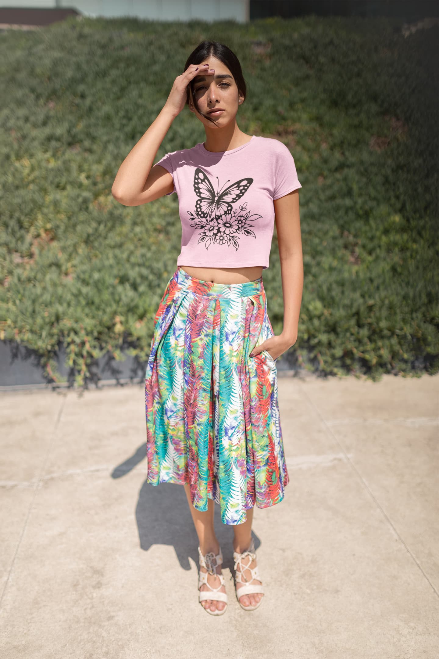 Women's Light Pink Crop Tops