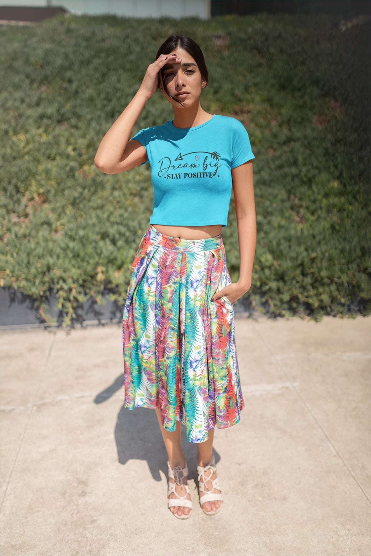 Karavirs® Bastion Sky Blue crop top for women India
