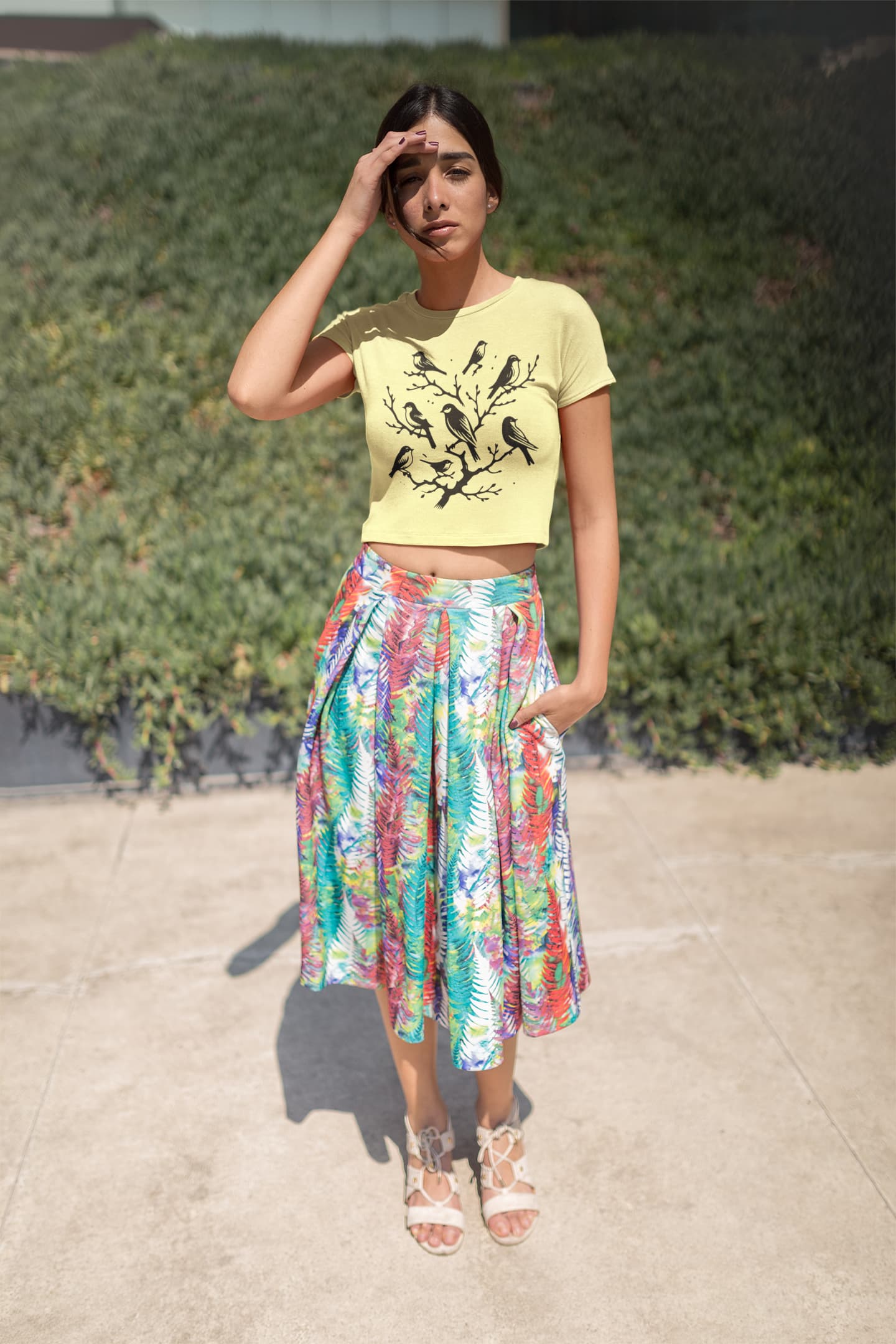 Women's Butter Yellow Crop Tops