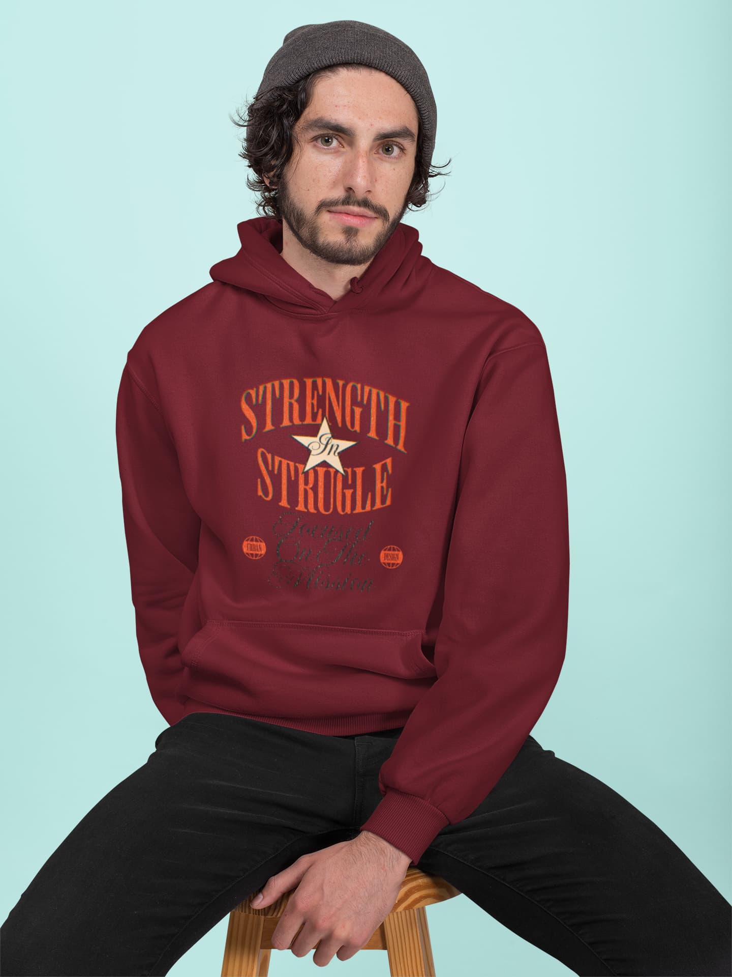 Men's Maroon Hoodies