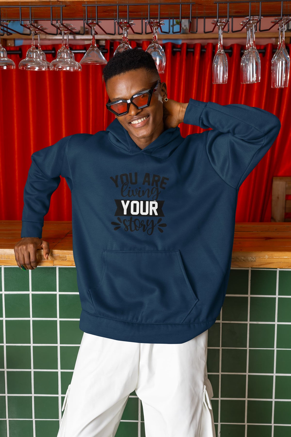 MENS NAVY BLUE HOODIES 