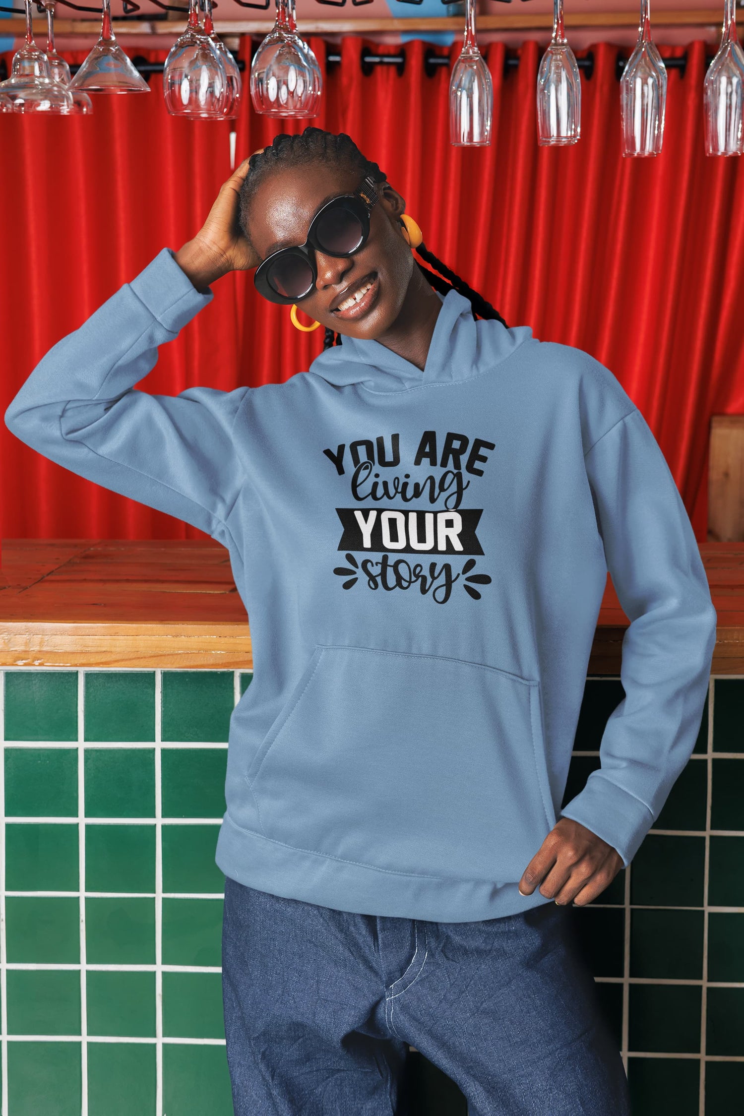 MENS BABY BLUE HOODIES 