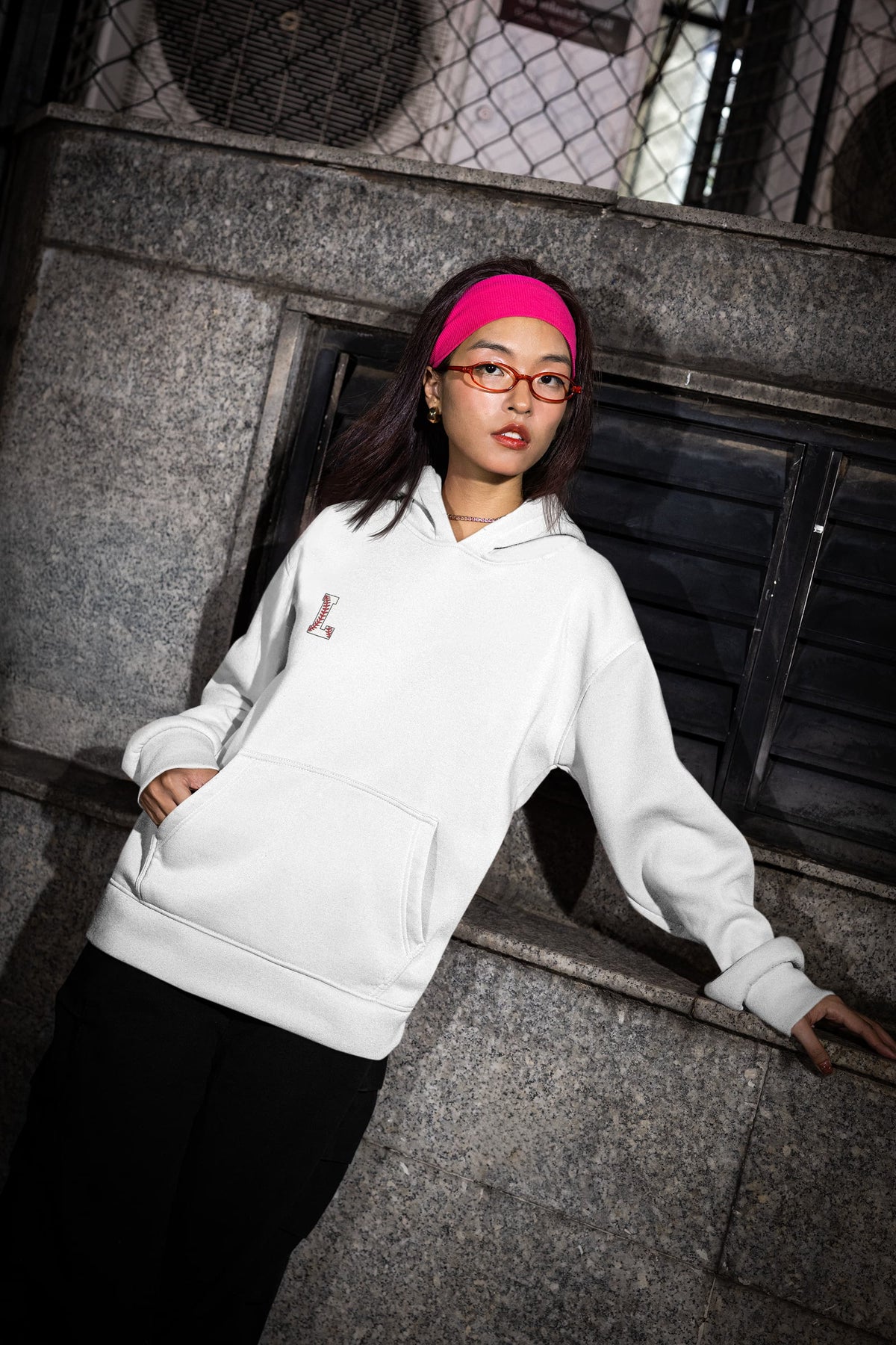 Karavirs® Mercury White oversized hoodie for women India