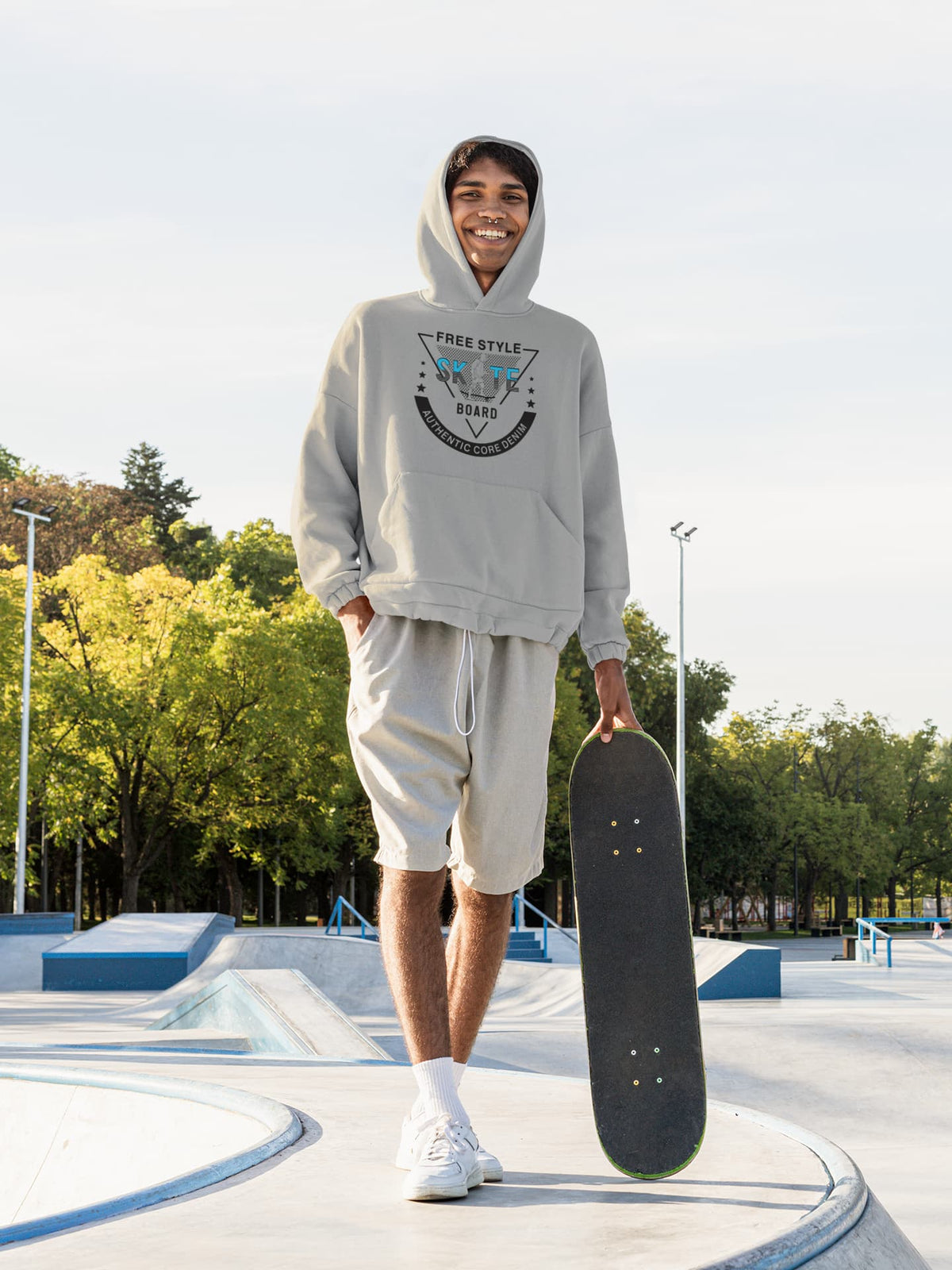 Men's Melange Grey Hoodies