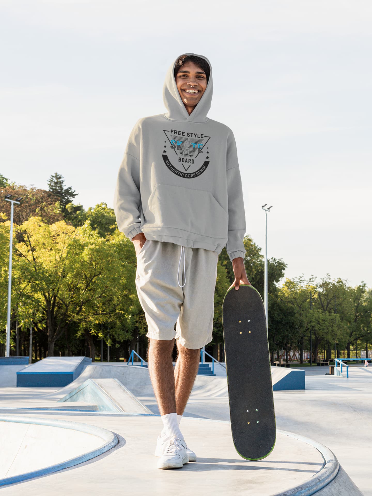 Men's Melange Grey Hoodies