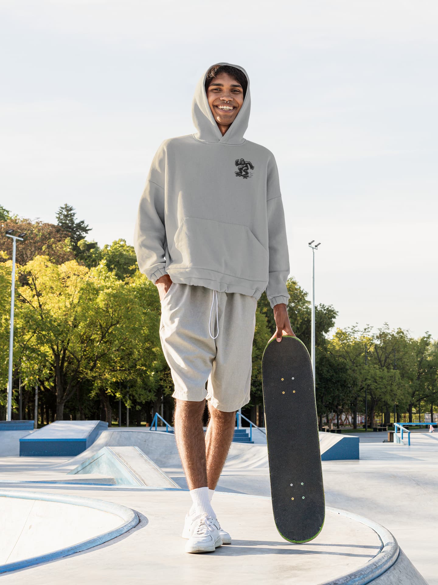 Men's Melange Grey Hoodies