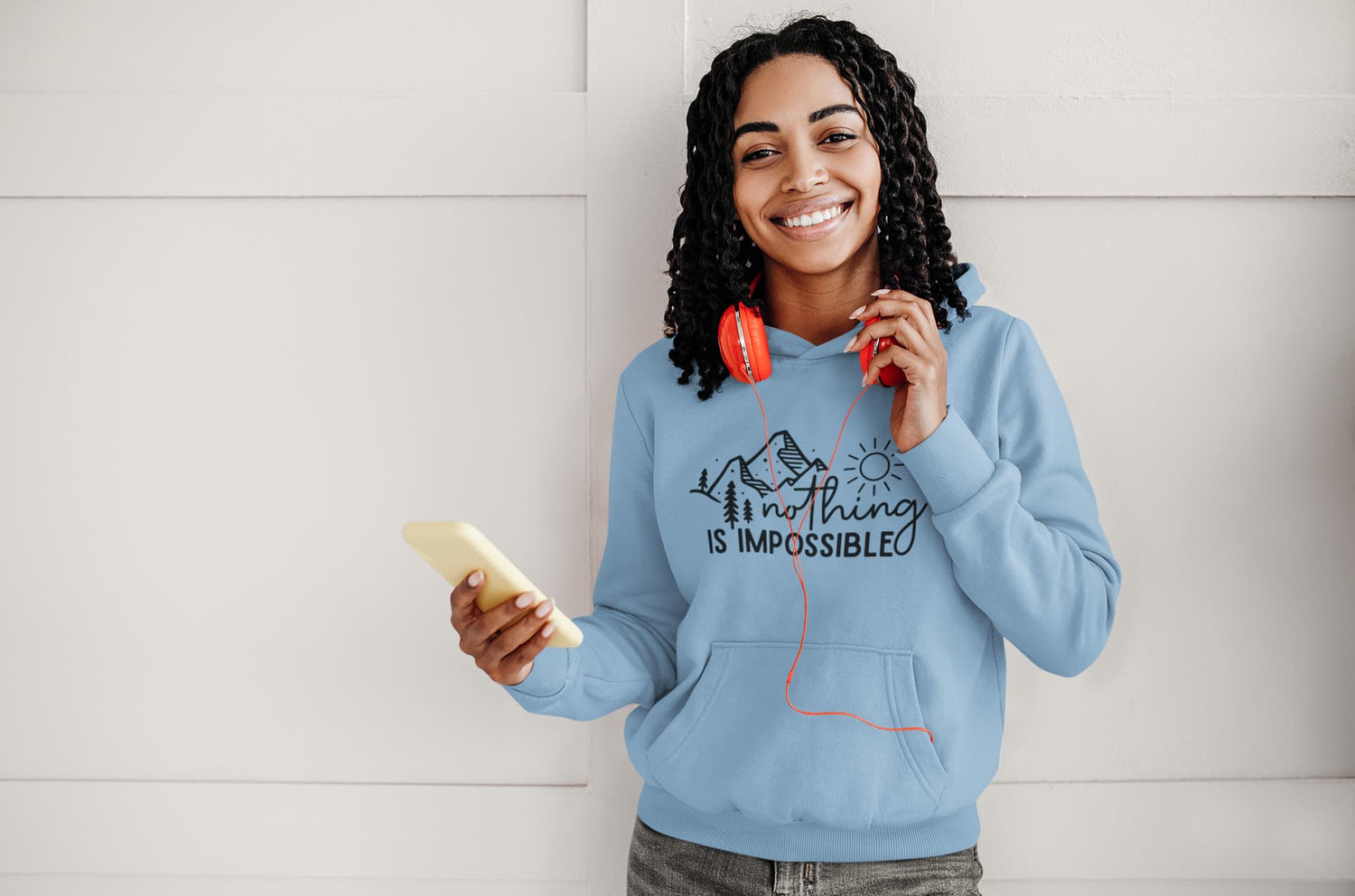 WOMENS BABY BLUE HOODIES