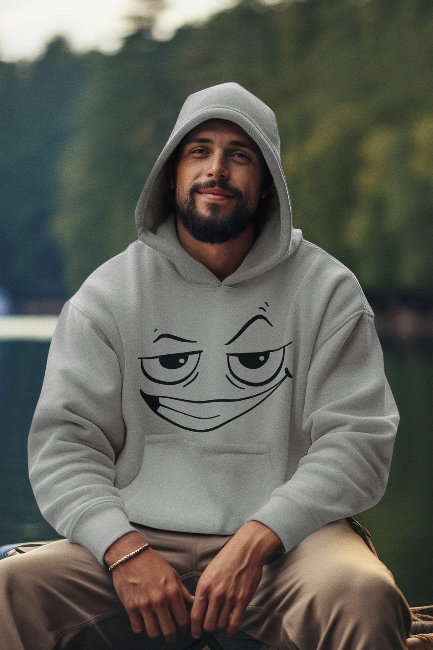 Men's Melange Grey Hoodies