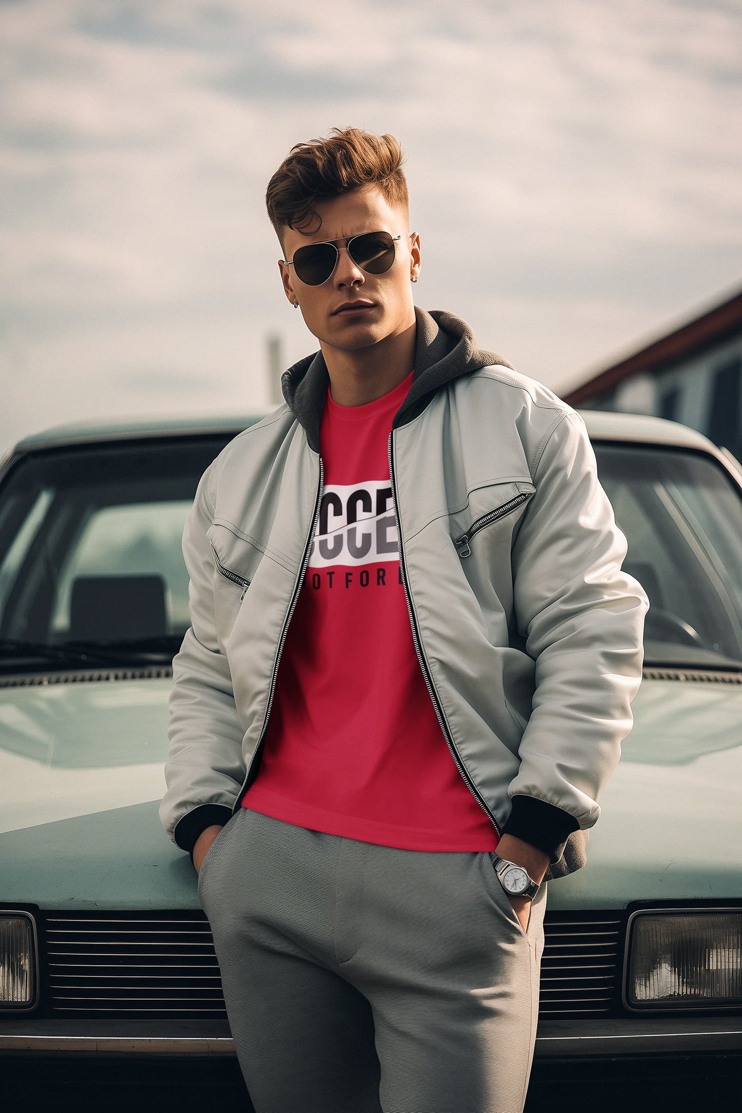 Men's Red Round Neck T-shirts