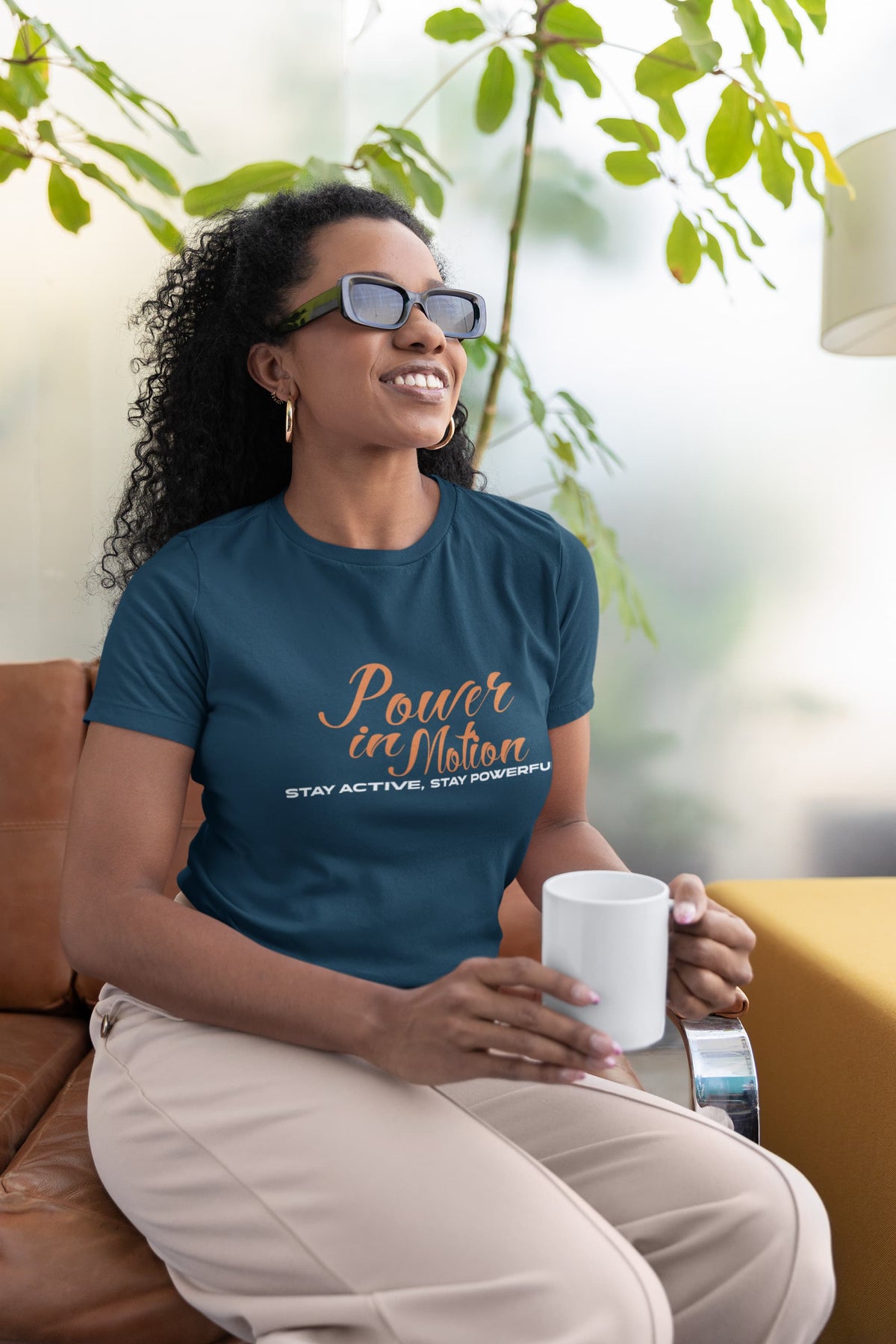 Karavirs® Potency Navy Blue graphic tee for women India