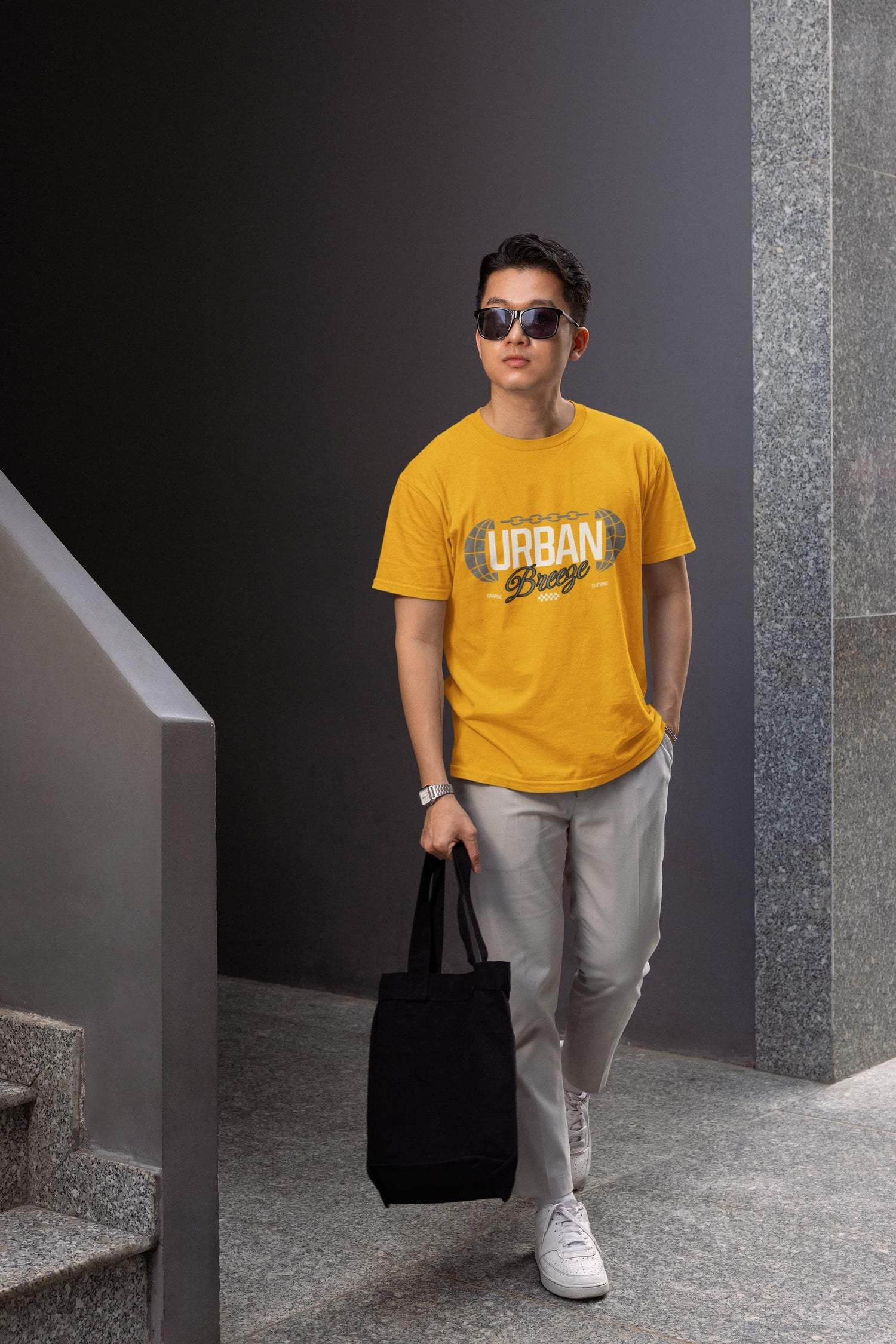 MENS GOLDEN YELLOW ROUNDNECK T-SHIRT 