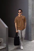 Men's Chocolate Brown Round Neck T-shirts