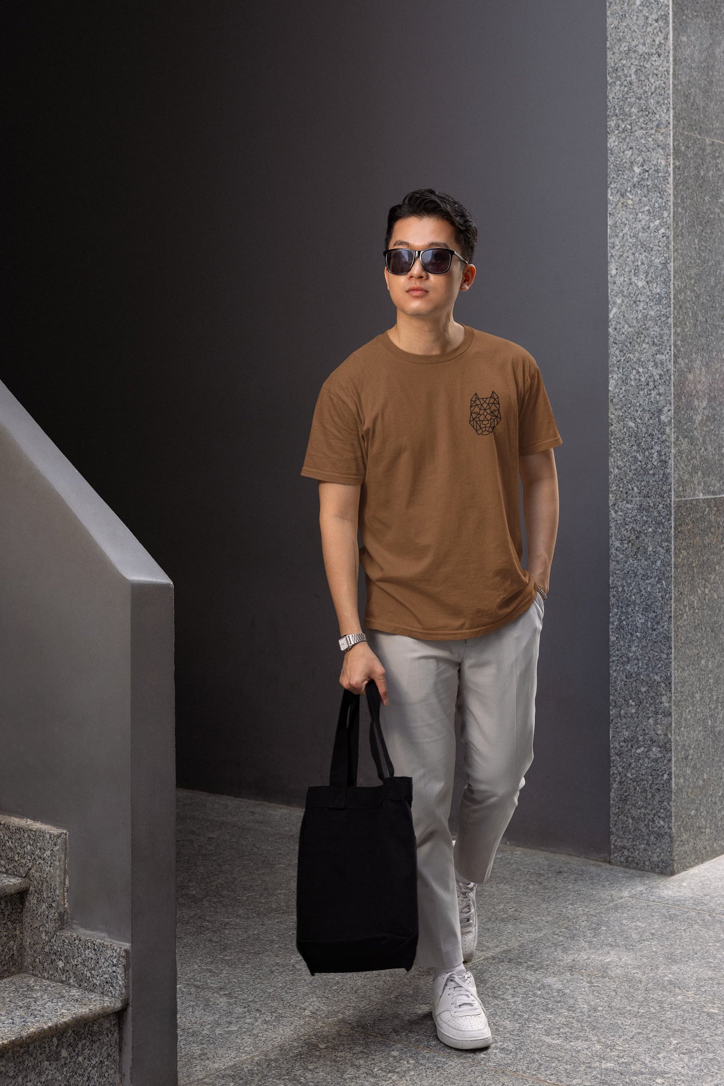 Men's Chocolate Brown Round Neck T-shirts