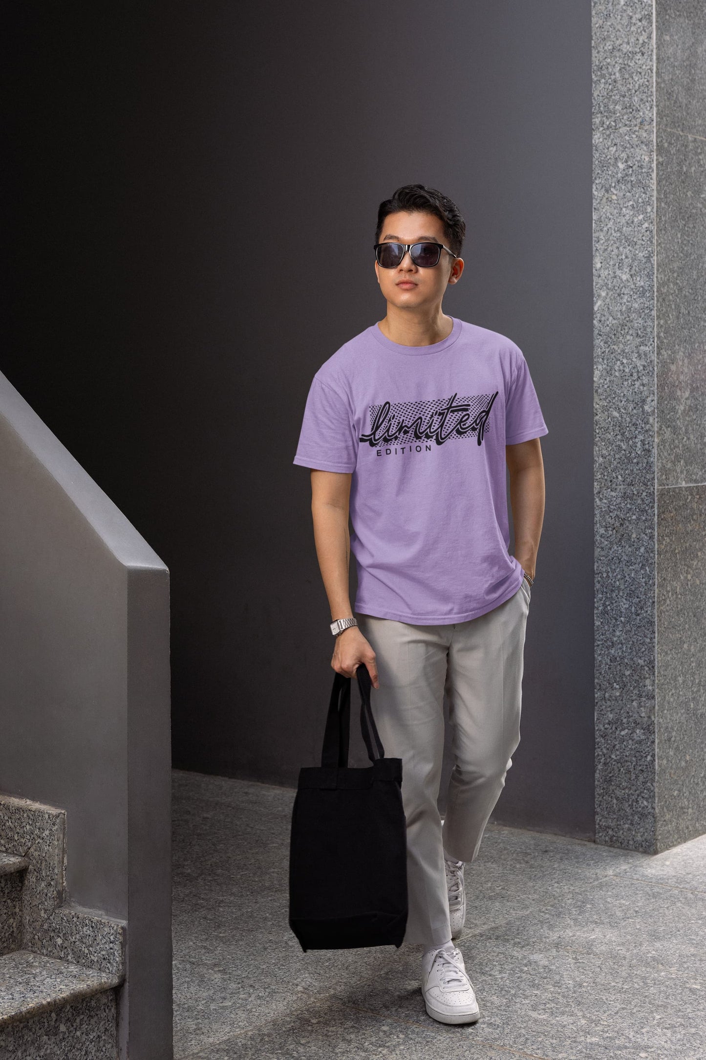 Men's Iris Lavender Round Neck T-shirts