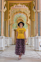 WOMENS GOLDEN YELLOW ROUNDNECK T-SHIRT