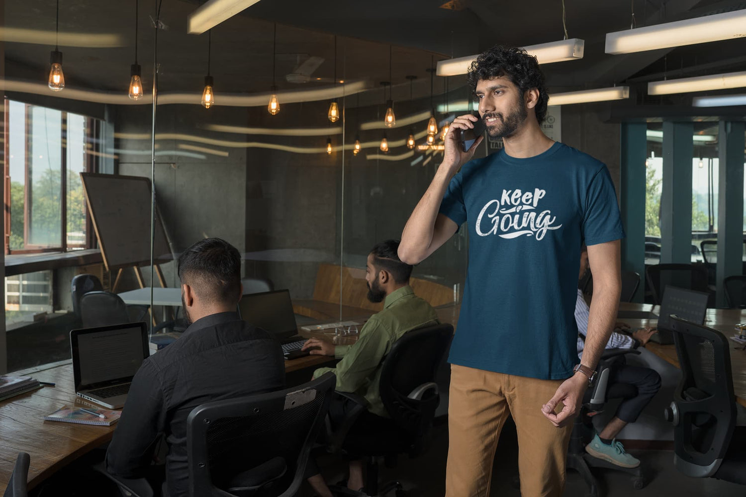 MENS NAVY BLUE ROUNDNECK T-SHIRT