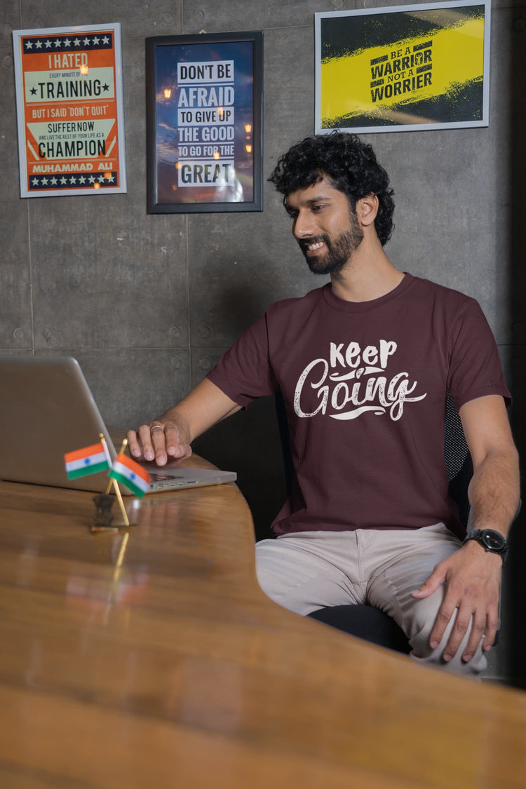 MENS BURGUNDY ROUNDNECK T-SHIRT