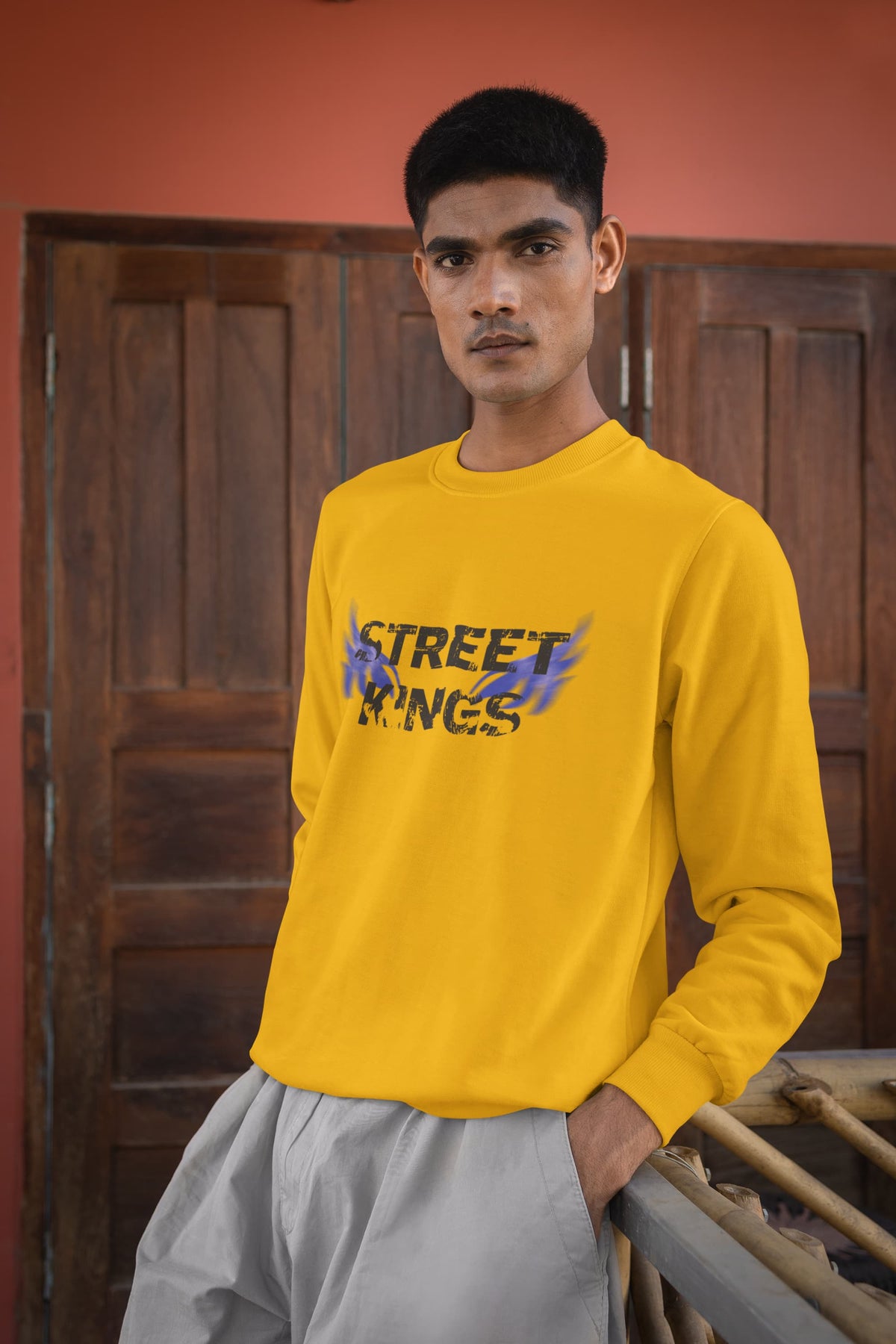 Karavirs® Street Golden Yellow sweatshirt for men India