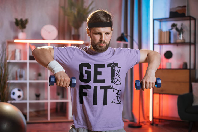 Men’s Iris Lavender Round Neck T-shirts 