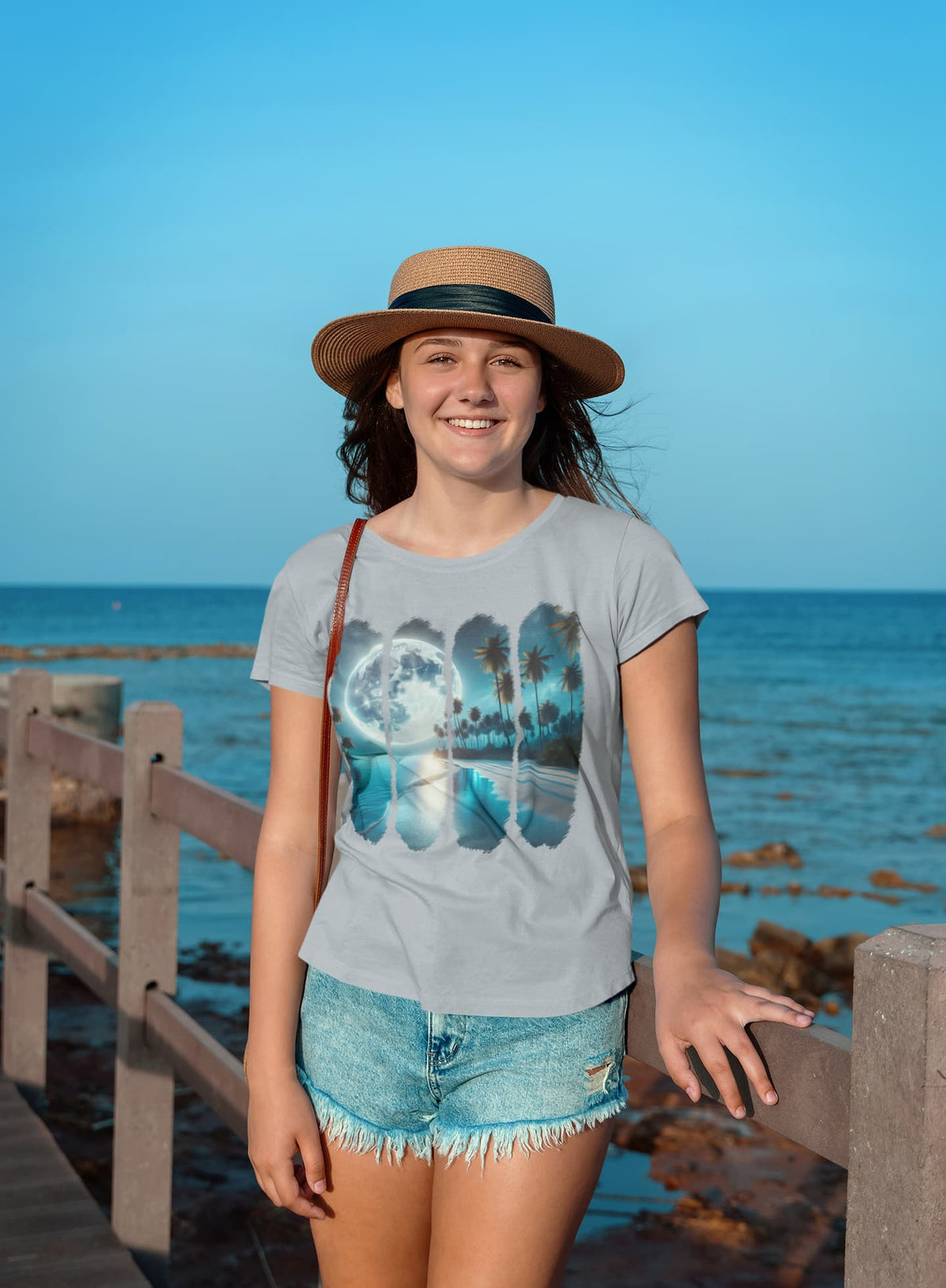 Women's Melange Grey Round Neck T-shirts