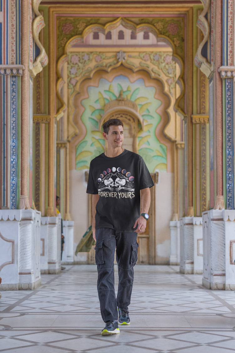 Men’s Black Oversized Round Neck T-shirts