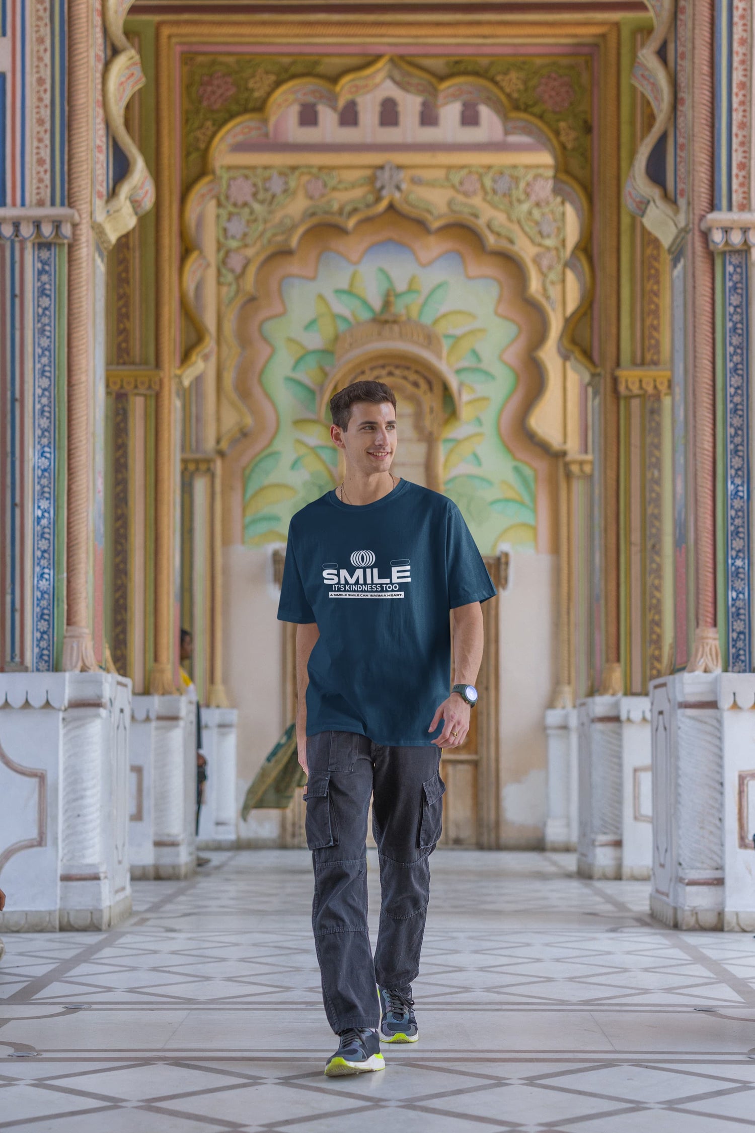 UNISEX NAVY BLUE OVERSIZED T-SHIRT 