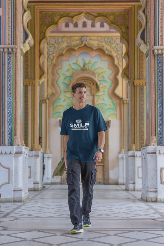 UNISEX NAVY BLUE OVERSIZED T-SHIRT 