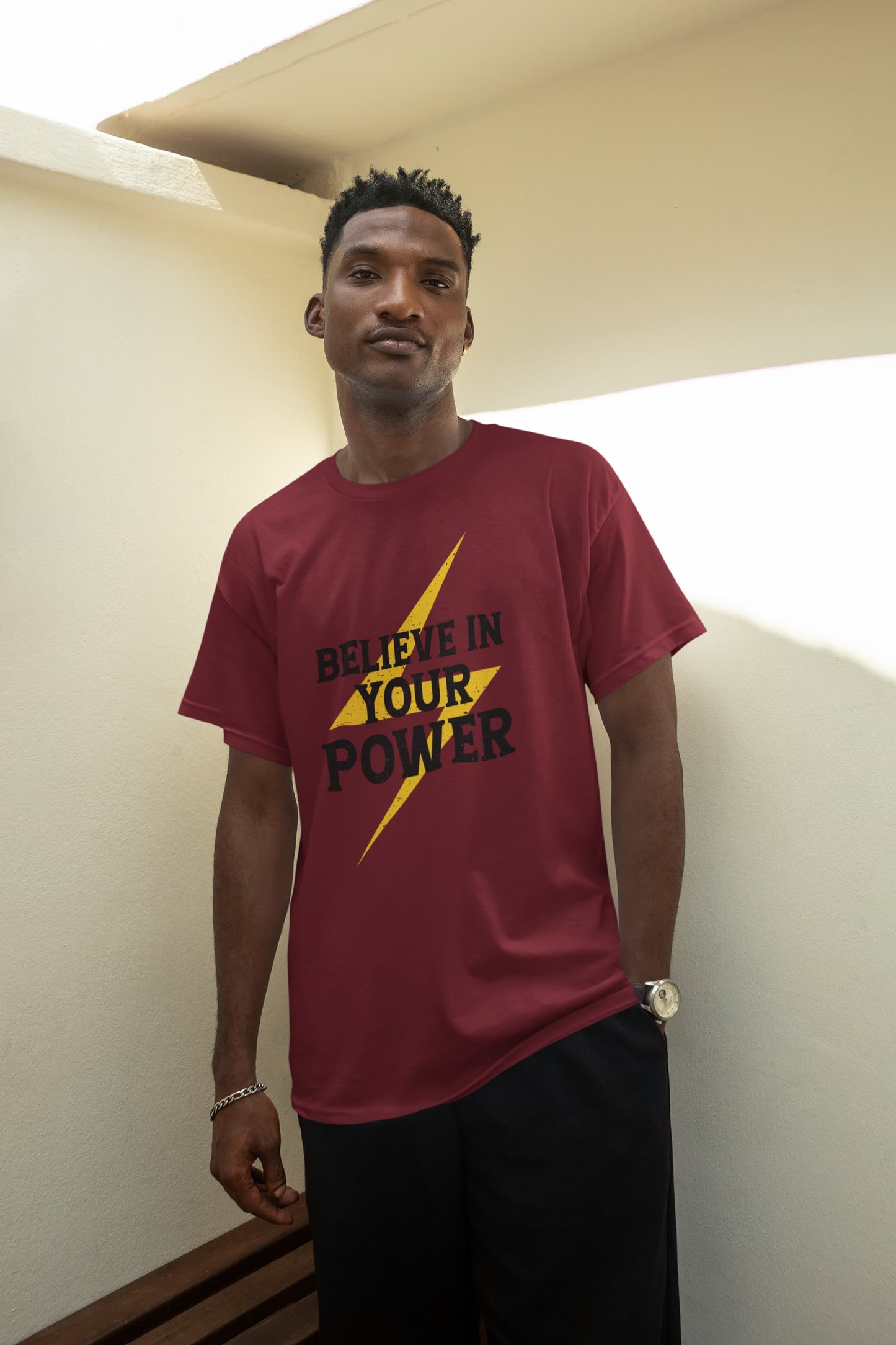 MENS MAROON ROUNDNECK T-SHIRT