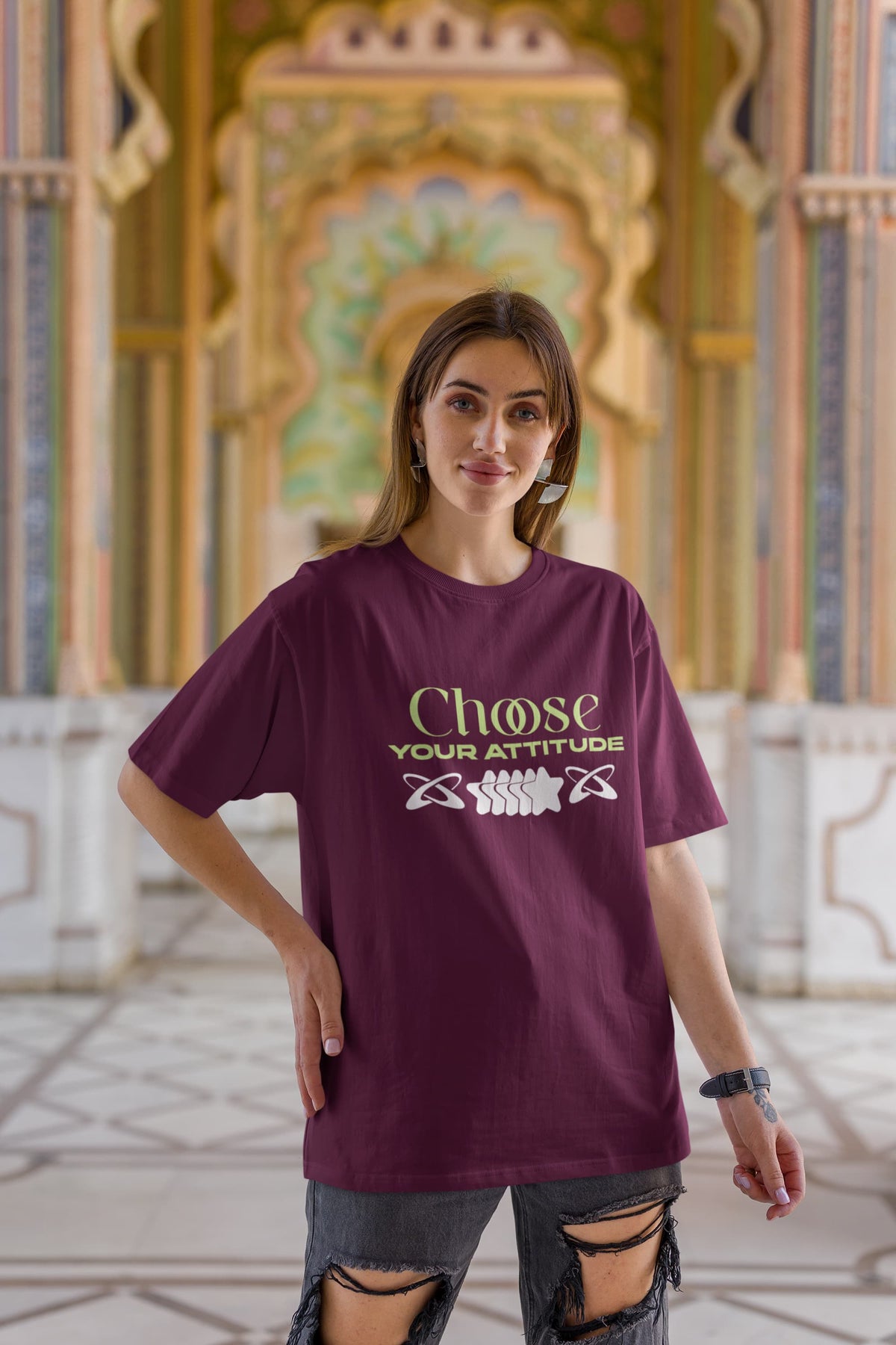 UNISEX BURGUNDY OVERSIZED T-SHIRT