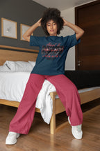 Women's Navy Blue Oversized Roundneck T-shirt
