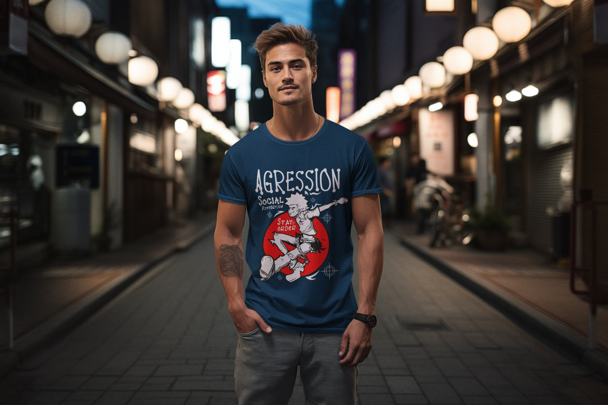 Men's Navy Blue Round Neck T-shirt
