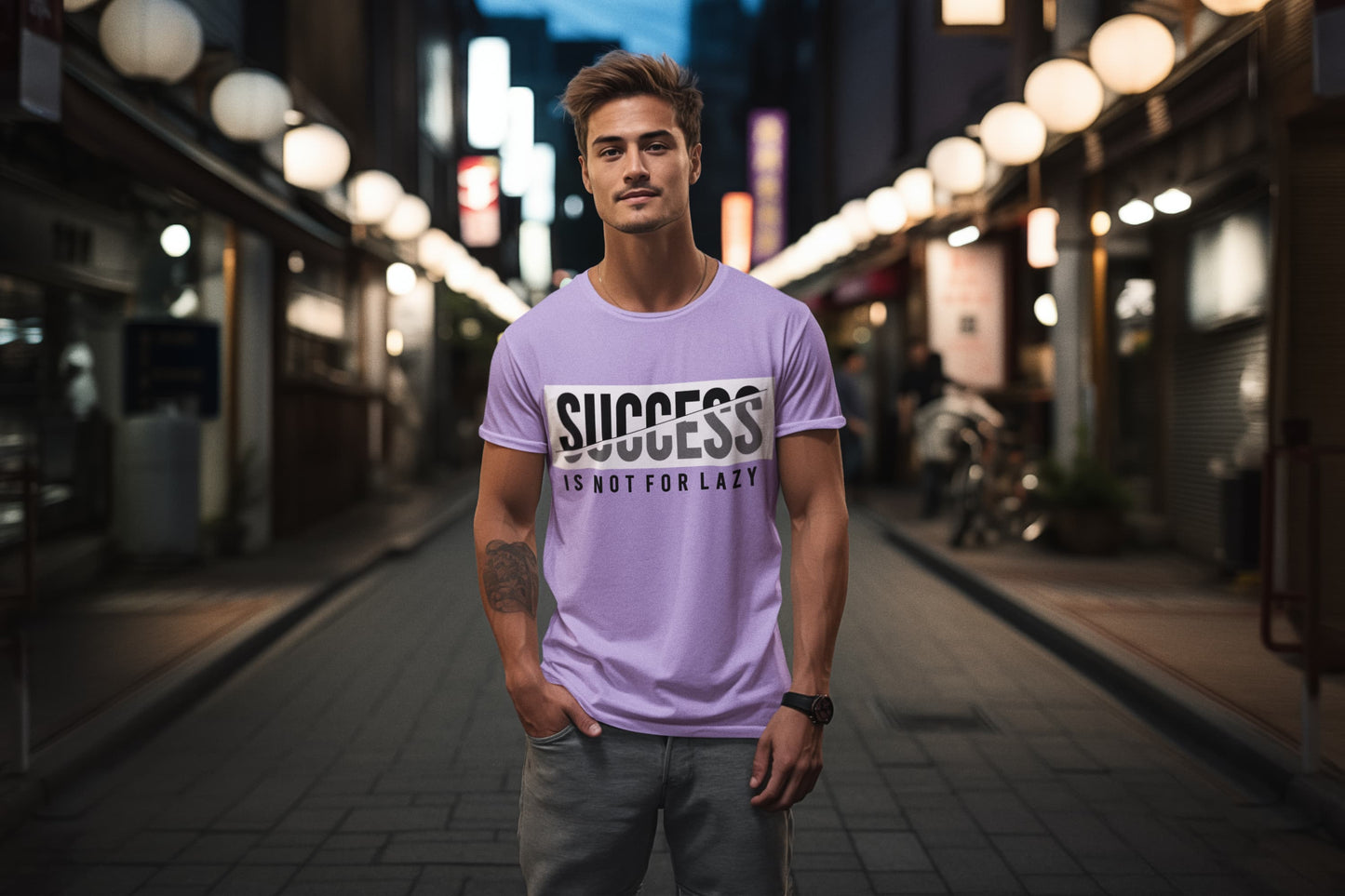 Men's Iris Lavender Round Neck T-shirts